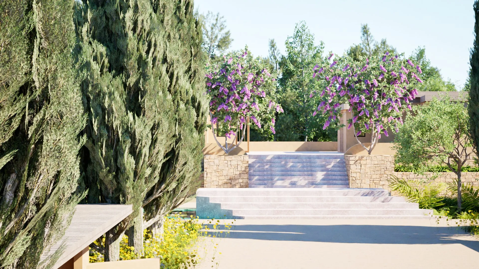 Mediterranean estate garden